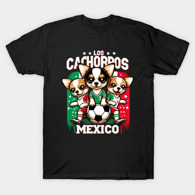 Chihuahua Soccer Futbol Los Cachorros Mexico #2 T-Shirt by Battlefoxx Living Earth